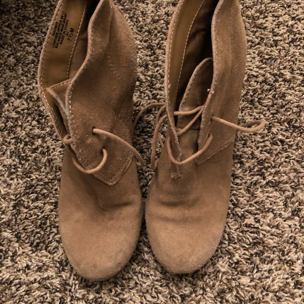Tan Wedge booties